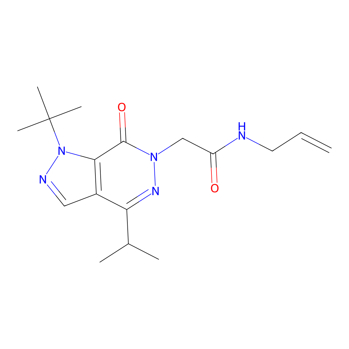 N-allyl-2-(1-(tert-butyl)-4-isopropyl-7-oxo-1H-pyrazolo[3,4-d]pyridazin-6(7H)-yl)acetamide molecular structure, CAS 1171321-59-7