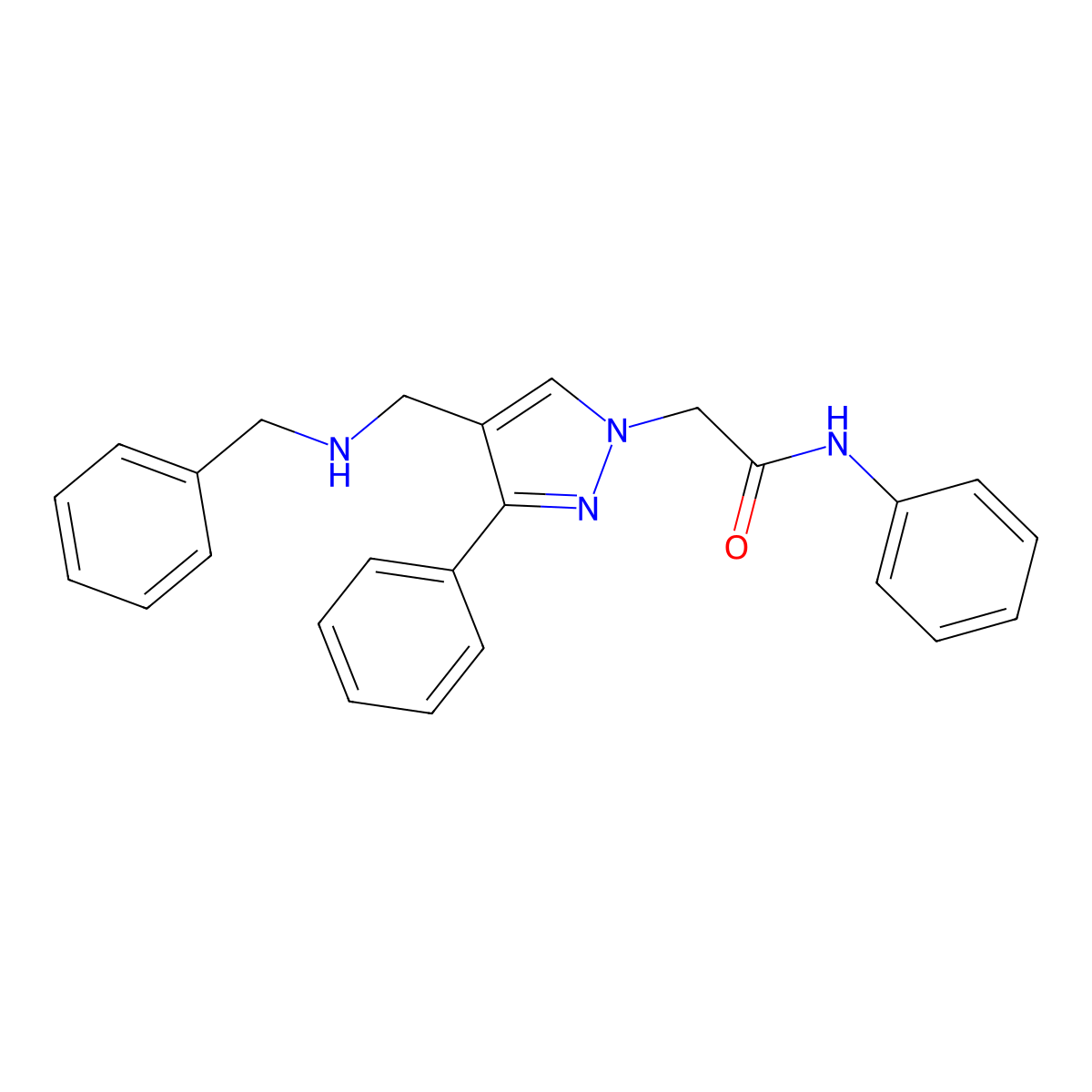 2-{4-[(benzylamino)methyl]-3-phenyl-1H-pyrazol-1-yl}-N-phenylacetamide molecular structure, CAS 1171321-89-3