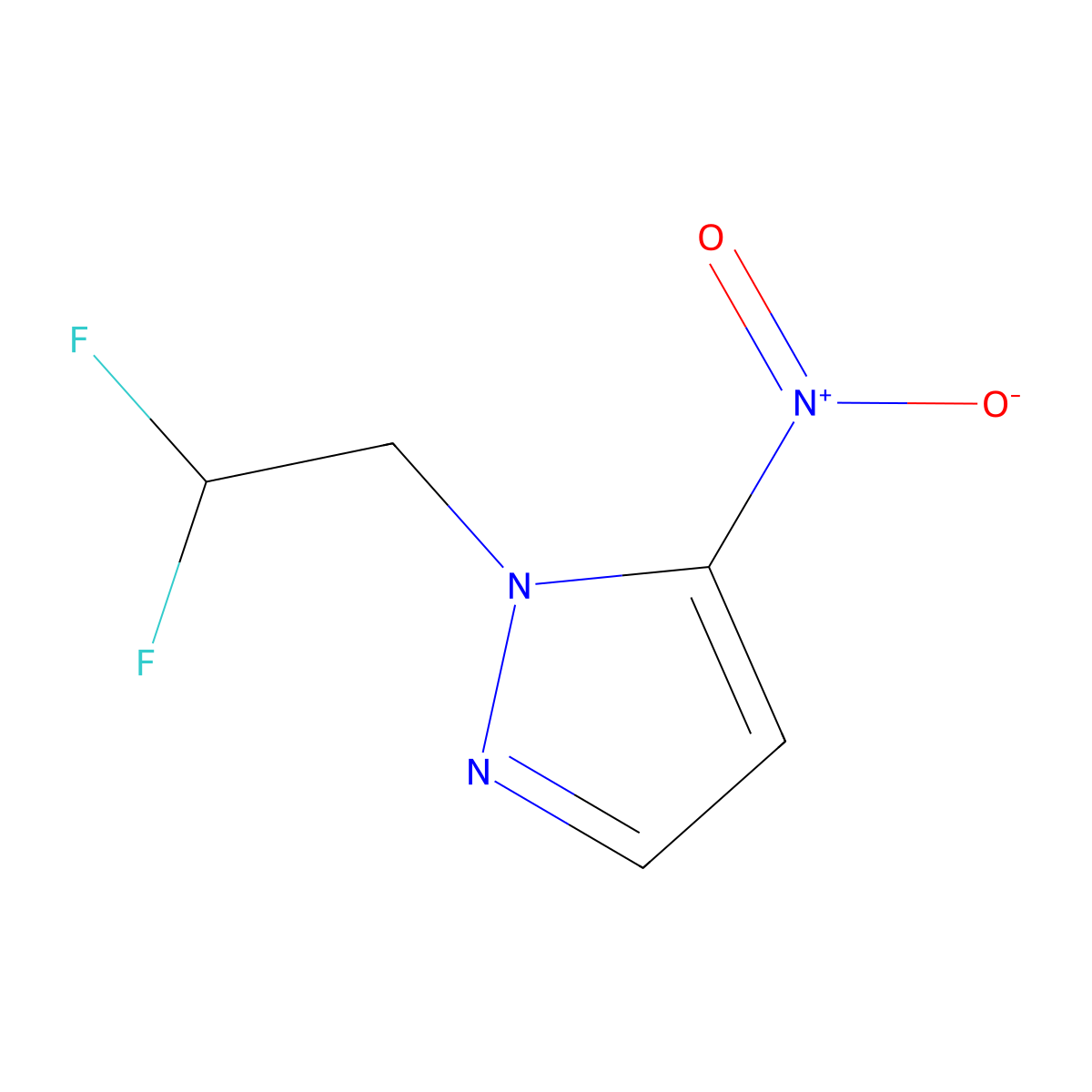 1-(2,2-difluoroethyl)-5-nitro-1H-pyrazole molecular structure, CAS 1171325-18-0