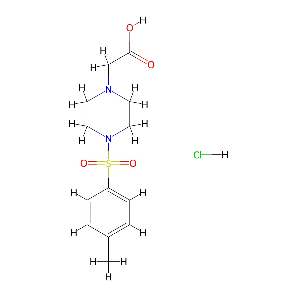 2-(4-(4-Methylbenzenesulfonyl)piperazin-1-yl)acetic acid hydrochloride molecular structure, CAS 1171325-50-0