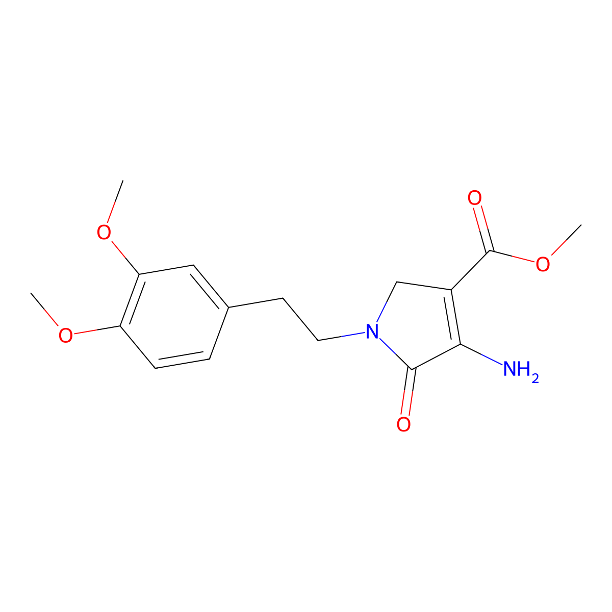 methyl 4-amino-1-(3,4-dimethoxyphenethyl)-5-oxo-2,5-dihydro-1H-pyrrole-3-carboxylate molecular structure, CAS 1171325-77-1