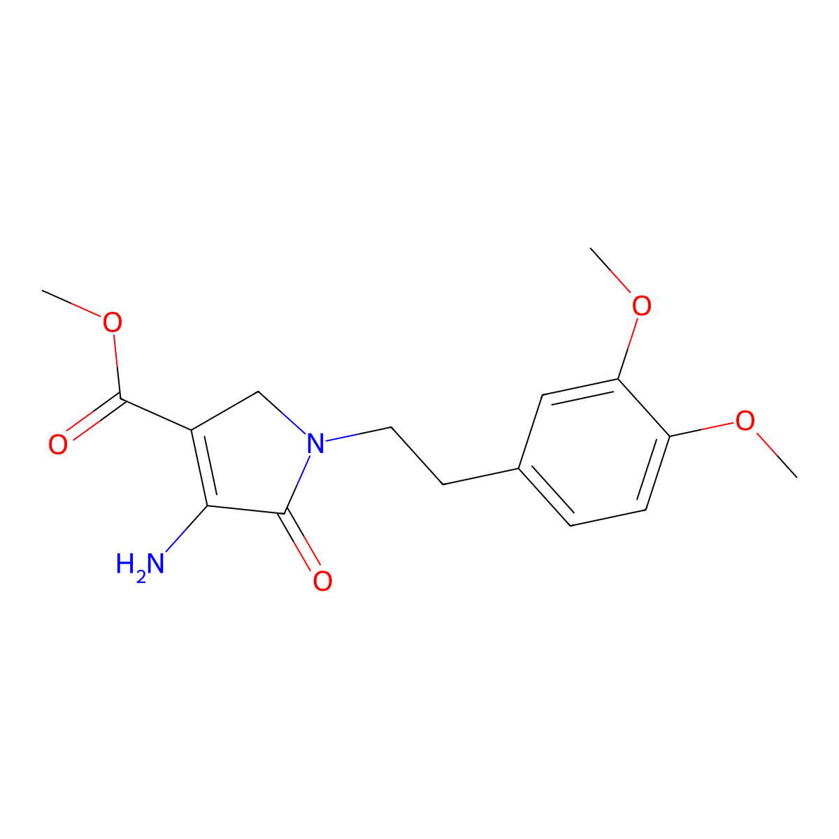 methyl 4-amino-1-(3,4-dimethoxyphenethyl)-5-oxo-2,5-dihydro-1H-pyrrole-3-carboxylate molecular structure, CAS 1171325-77-1