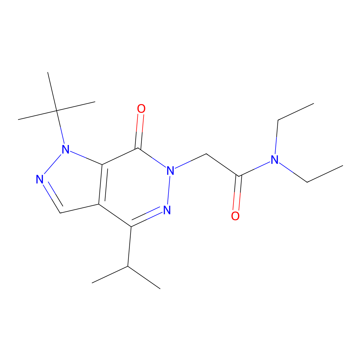2-(1-(tert-butyl)-4-isopropyl-7-oxo-1H-pyrazolo[3,4-d]pyridazin-6(7H)-yl)-N,N-diethylacetamide molecular structure, CAS 1171325-99-7