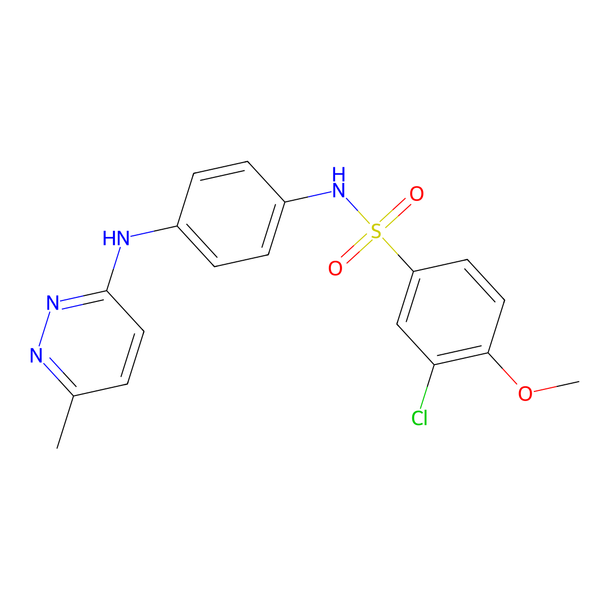 3-chloro-4-methoxy-N-(4-((6-methylpyridazin-3-yl)amino)phenyl)benzenesulfonamide molecular structure, CAS 1171327-39-1