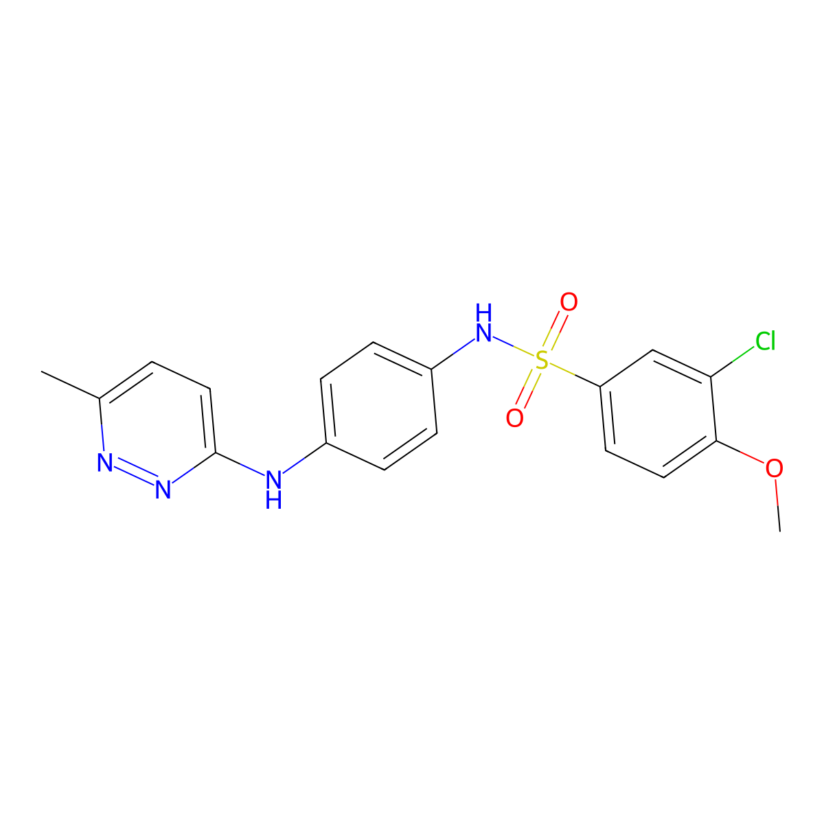 3-chloro-4-methoxy-N-(4-((6-methylpyridazin-3-yl)amino)phenyl)benzenesulfonamide molecular structure, CAS 1171327-39-1