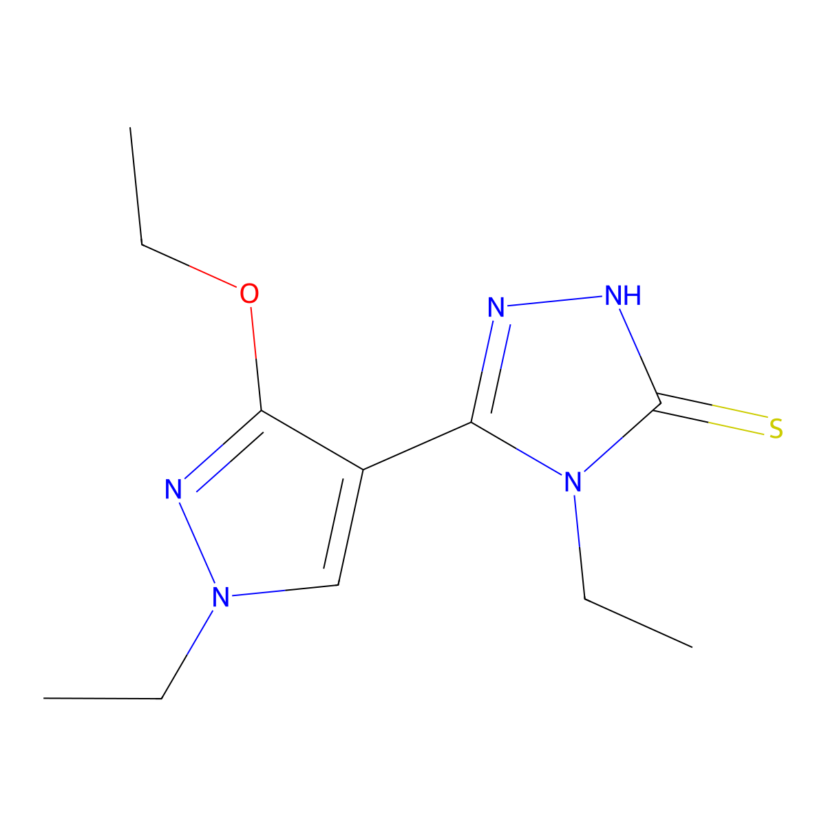 5-(3-ethoxy-1-ethyl-1H-pyrazol-4-yl)-4-ethyl-4H-1,2,4-triazole-3-thiol molecular structure, CAS 1171329-39-7