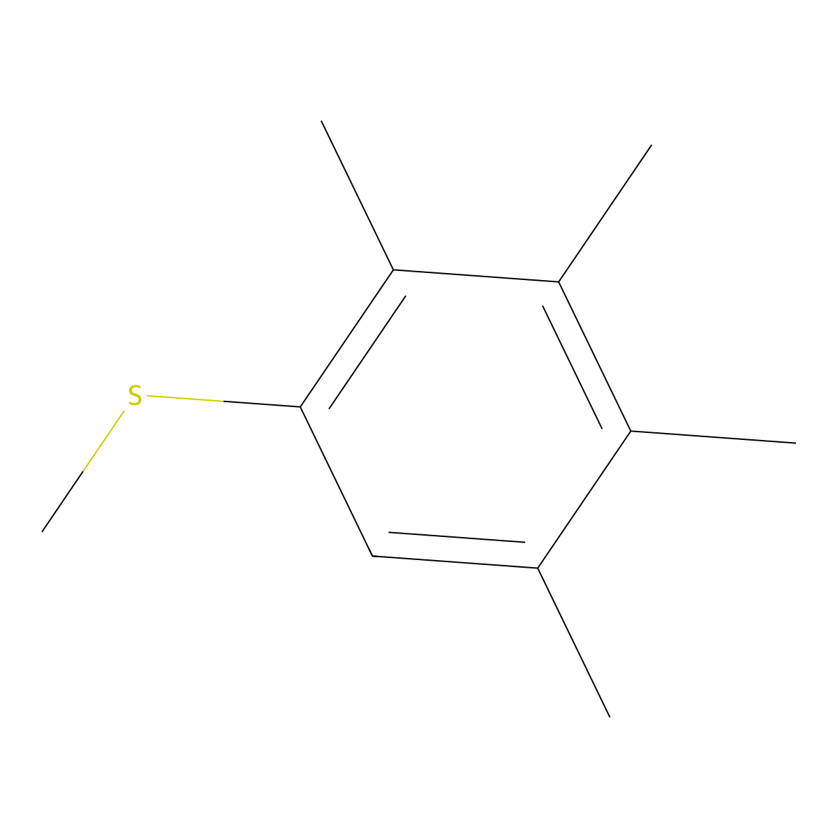 1,2,3,4-Tetramethyl-5-(methylthio)benzene molecular structure, CAS 117133-83-2