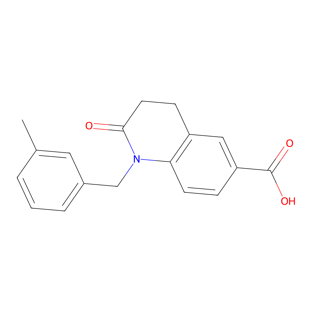 1-(3-Methylbenzyl)-2-oxo-1,2,3,4-tetrahydroquinoline-6-carboxylic acid molecular structure, CAS 1171330-18-9