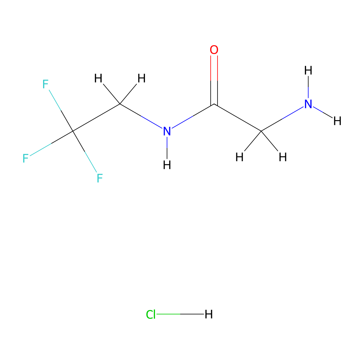 2-Amino-N-(2,2,2-trifluoroethyl)acetamide hydrochloride (1:1) molecular structure, CAS 1171331-39-7