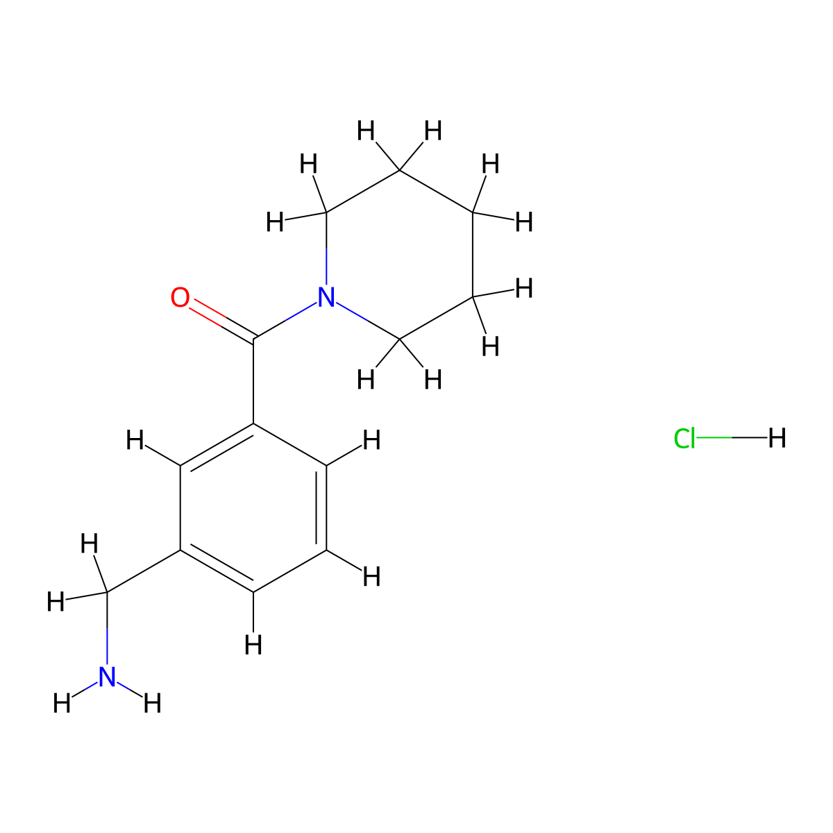 1-[3-(Piperidin-1-ylcarbonyl)phenyl]methanamine hydrochloride molecular structure, CAS 1171332-00-5