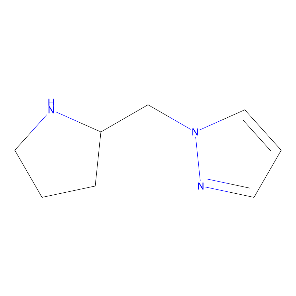 1-(pyrrolidin-2-ylmethyl)-1H-pyrazole molecular structure, CAS 1171334-97-6