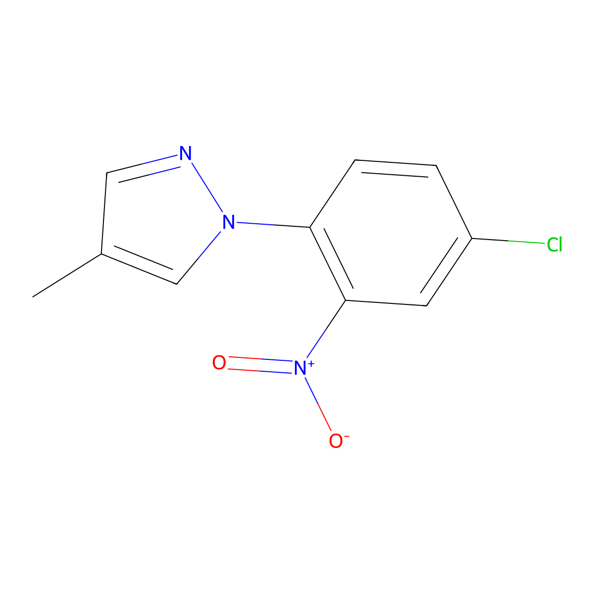 1-(4-chloro-2-nitrophenyl)-4-methyl-1H-pyrazole molecular structure, CAS 1171335-39-9