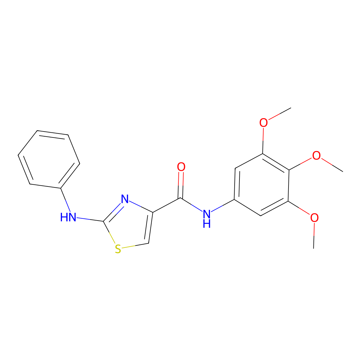2-(phenylamino)-N-(3,4,5-trimethoxyphenyl)thiazole-4-carboxamide molecular structure, CAS 1171338-05-8