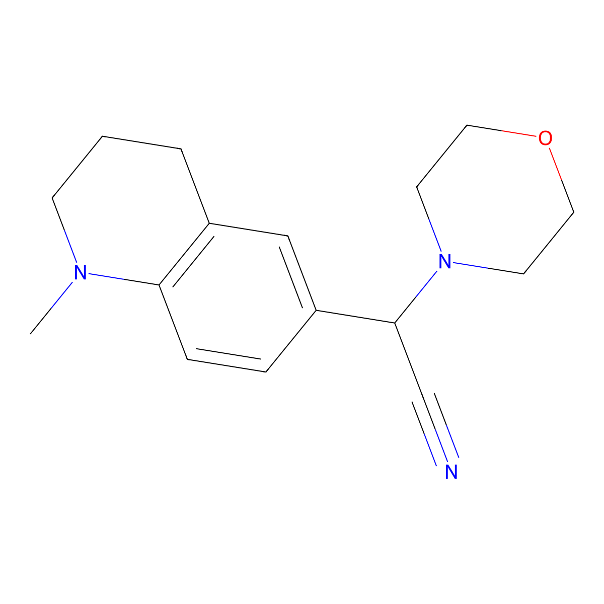 2-(1-Methyl-1,2,3,4-tetrahydroquinolin-6-yl)-2-(morpholin-4-yl)acetonitrile molecular structure, CAS 1171344-35-6