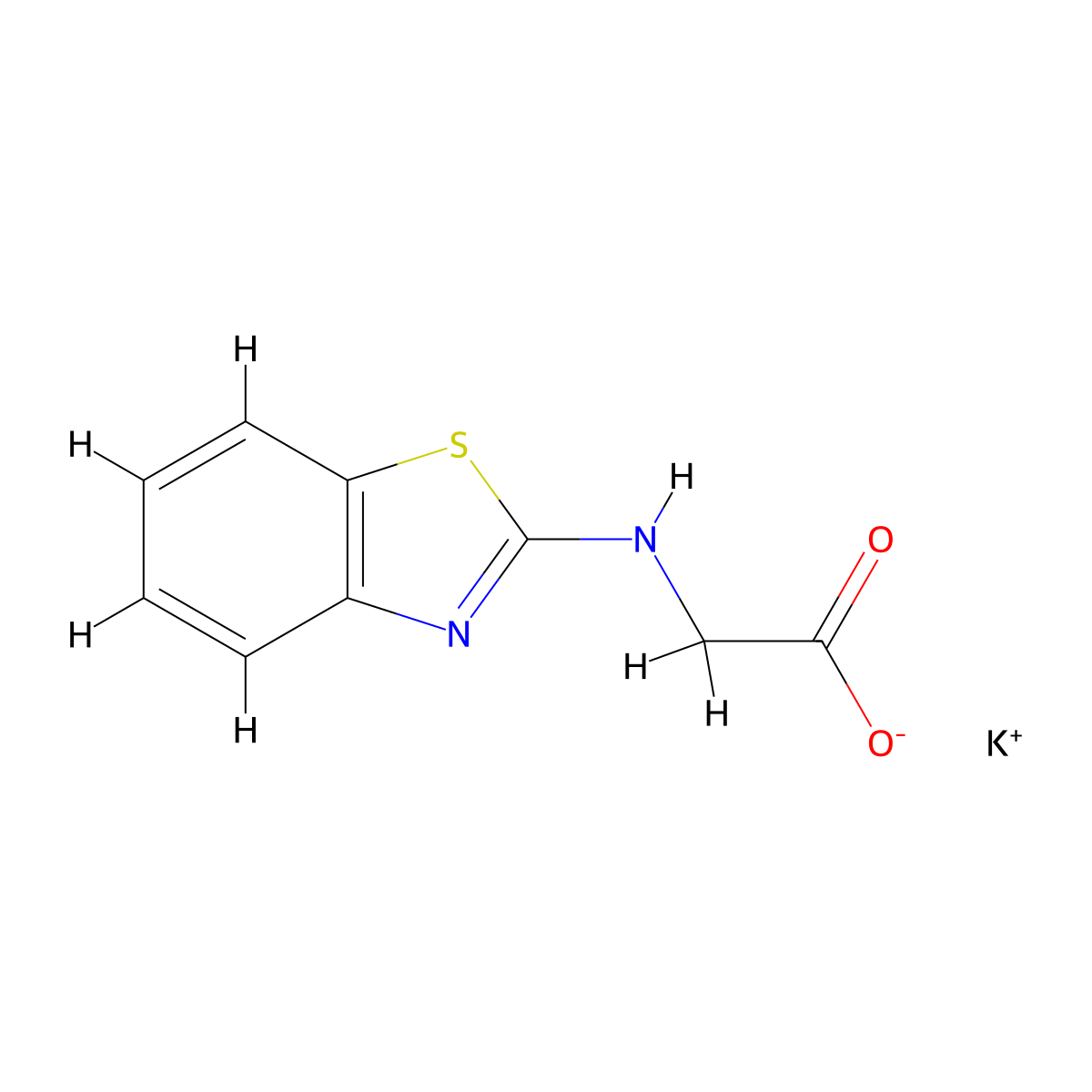 Potassium (1,3-benzothiazol-2-ylamino)acetate molecular structure, CAS 1171348-36-9