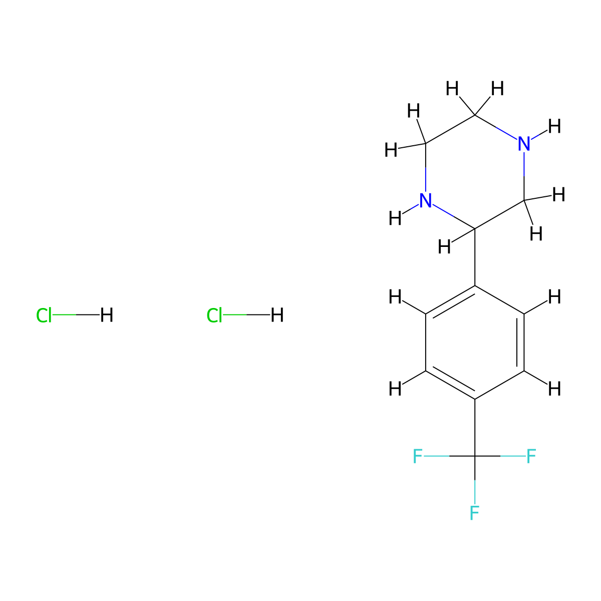 2-[4-(Trifluoromethyl)phenyl]piperazine dihydrochloride molecular structure, CAS 1171352-39-8