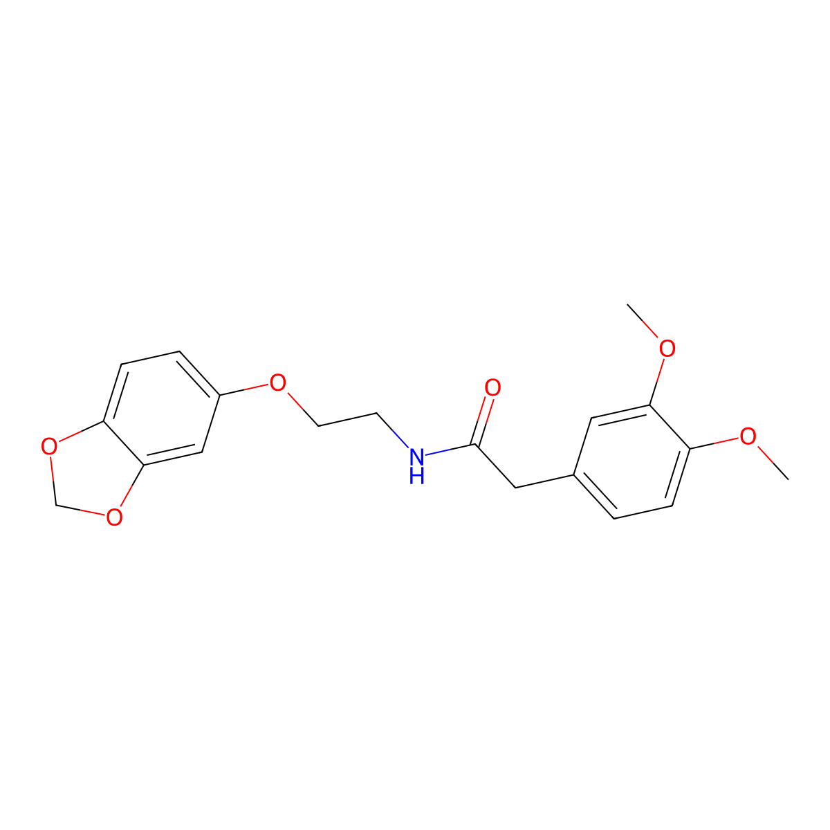 N-(2-(benzo[d][1,3]dioxol-5-yloxy)ethyl)-2-(3,4-dimethoxyphenyl)acetamide molecular structure, CAS 1171353-92-6