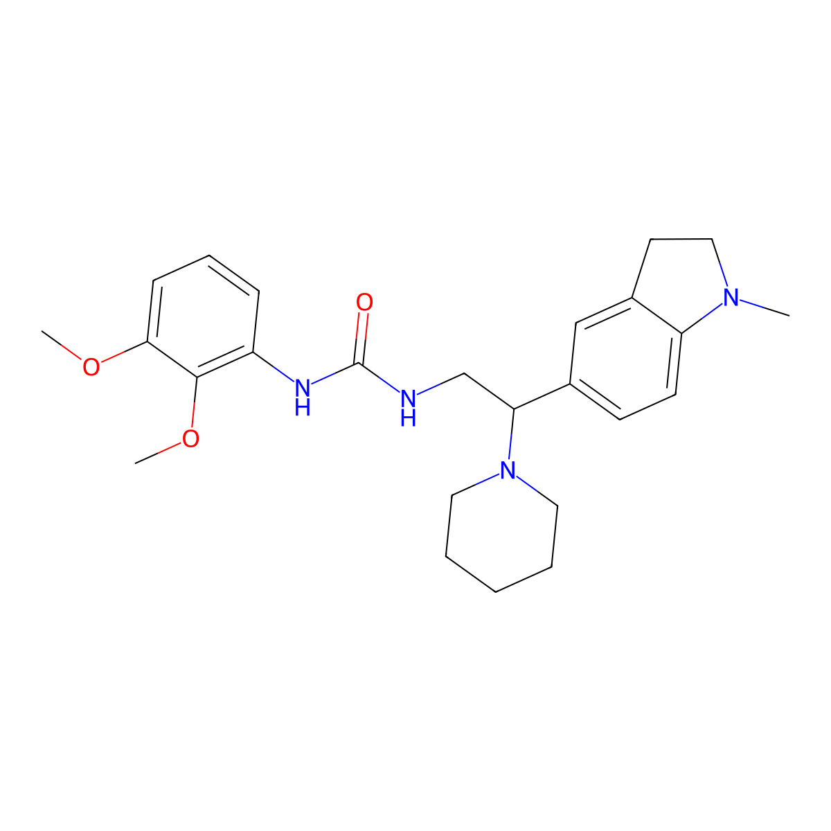 1-(2,3-Dimethoxyphenyl)-3-(2-(1-methylindolin-5-yl)-2-(piperidin-1-yl)ethyl)urea molecular structure, CAS 1171355-75-1