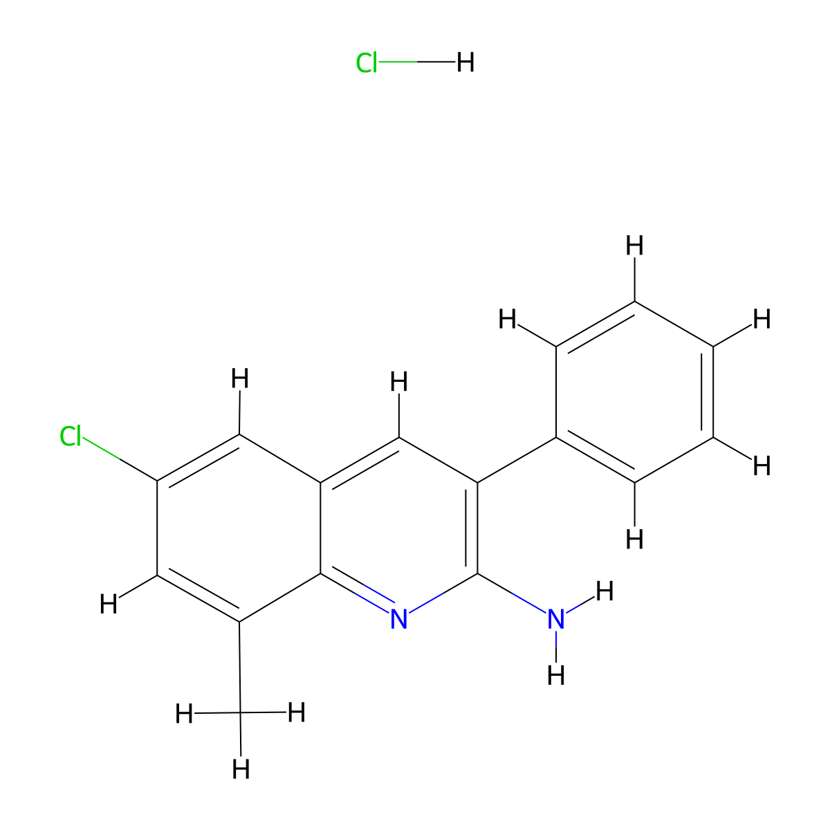2-Amino-6-chloro-8-methyl-3-phenylquinoline hydrochloride molecular structure, CAS 1171355-84-2