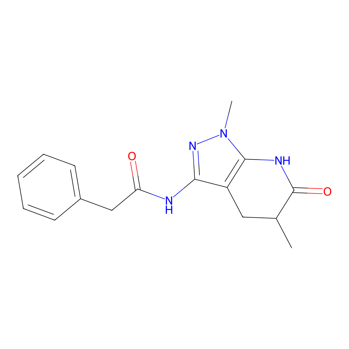 N-(1,5-dimethyl-6-oxo-4,5,6,7-tetrahydro-1H-pyrazolo[3,4-b]pyridin-3-yl)-2-phenylacetamide molecular structure, CAS 1171361-83-3