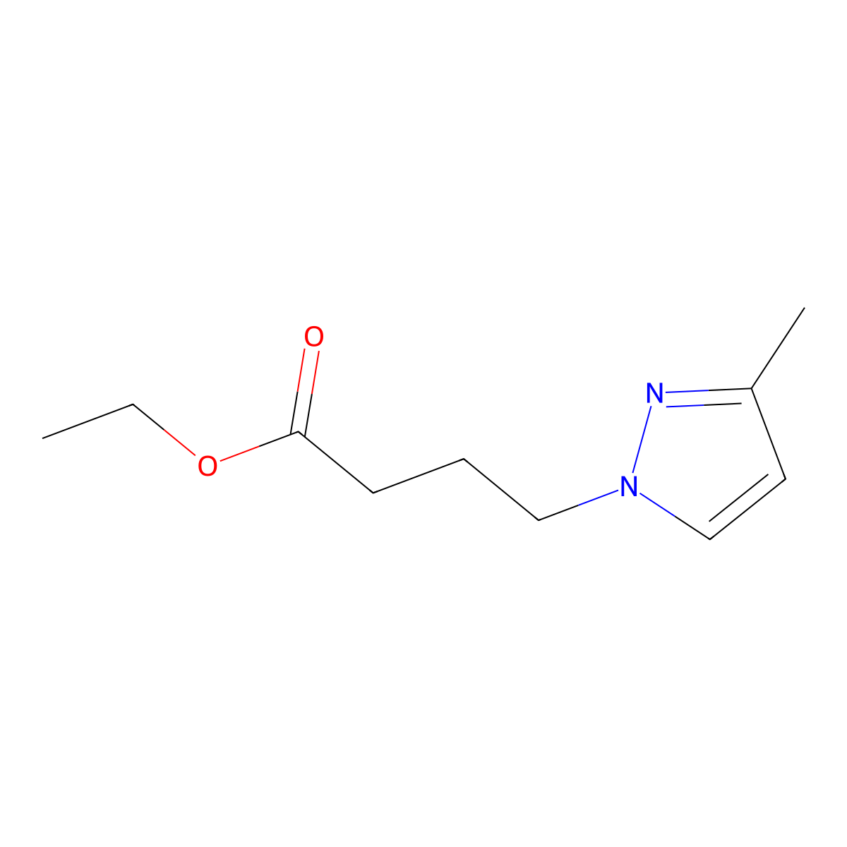 ethyl 4-(3-methyl-1H-pyrazol-1-yl)butanoate molecular structure, CAS 1171364-51-4