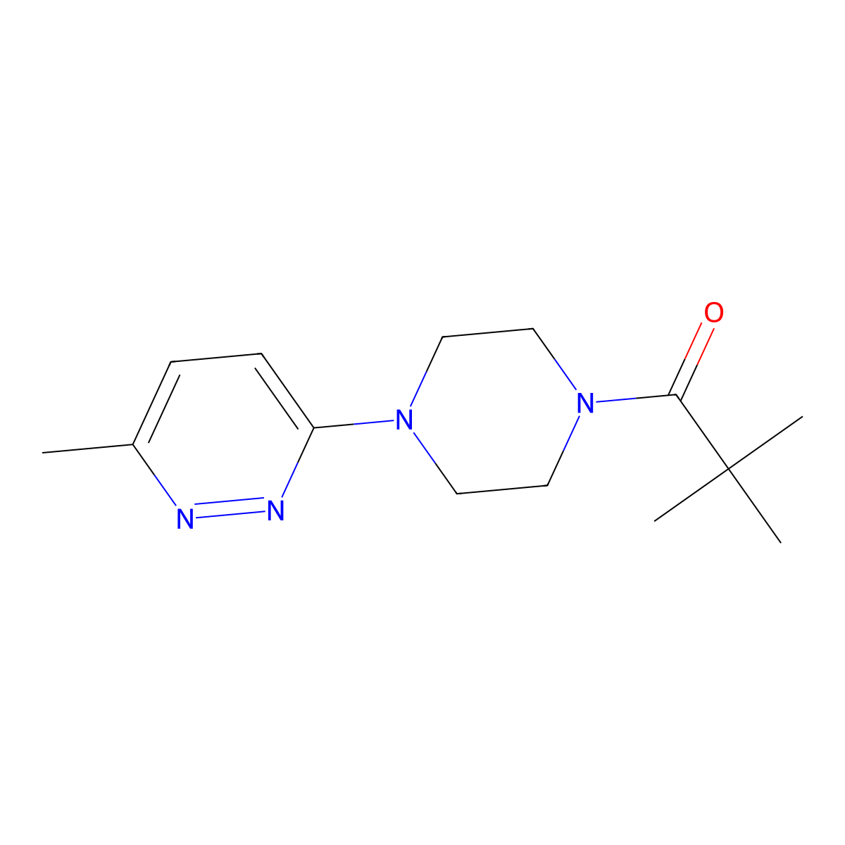 2,2-Dimethyl-1-[4-(6-methylpyridazin-3-yl)piperazin-1-yl]propan-1-one molecular structure, CAS 1171364-70-7