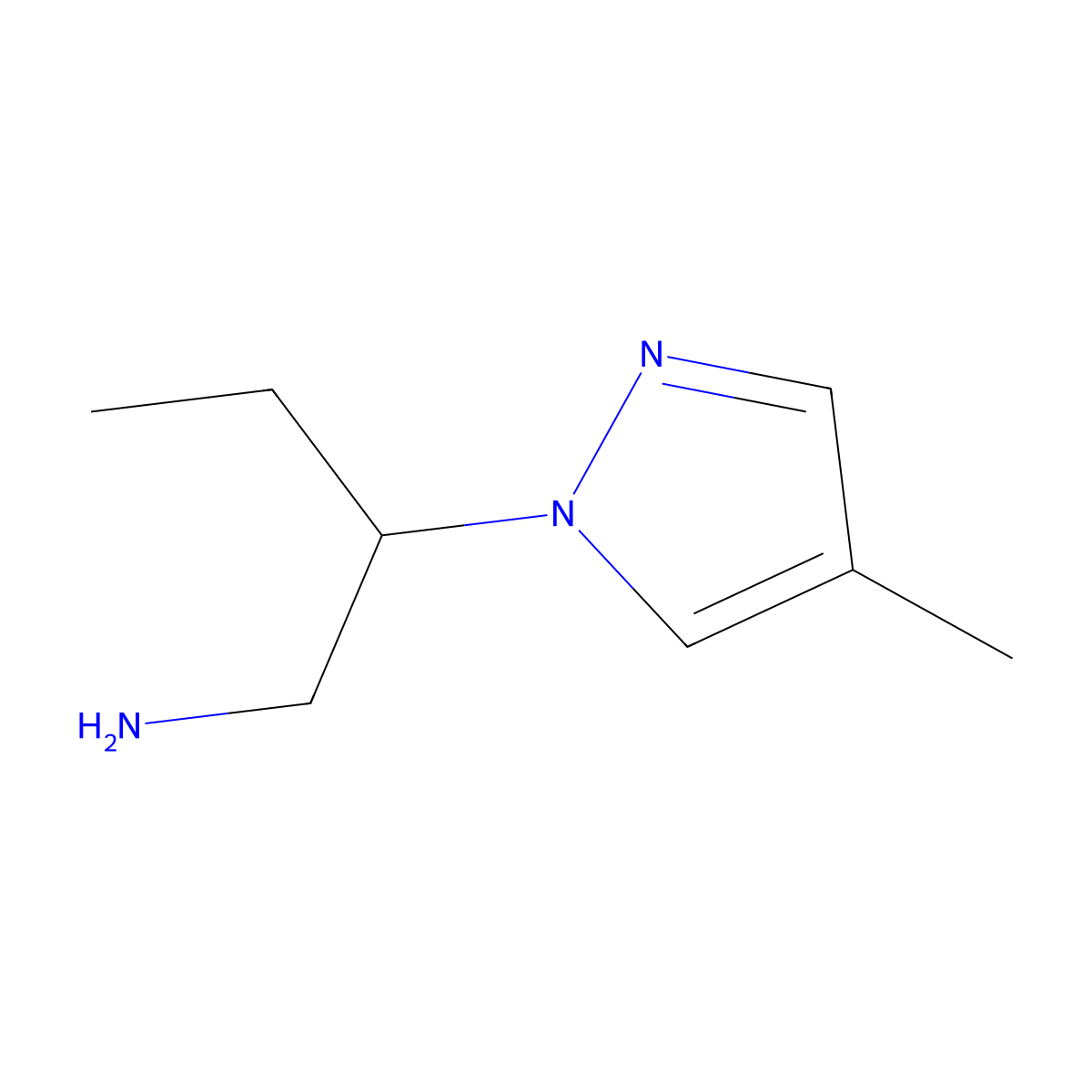 2-(4-methyl-1H-pyrazol-1-yl)butan-1-amine molecular structure, CAS 1171366-17-8