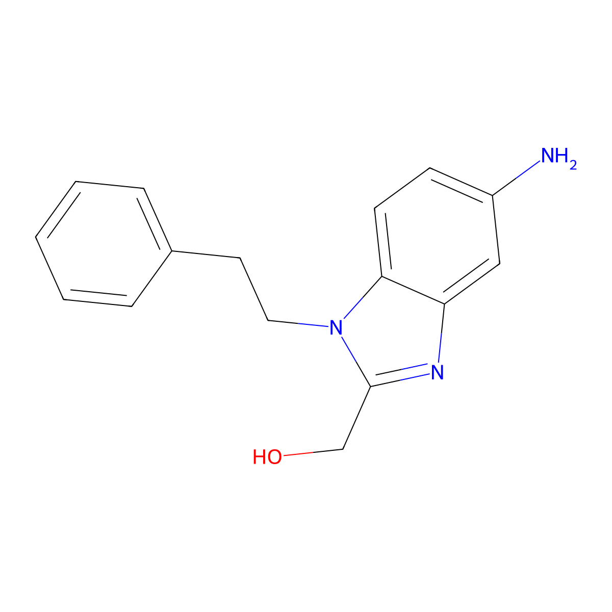[5-amino-1-(2-phenylethyl)-1H-benzimidazol-2-yl]methanol molecular structure, CAS 1171367-28-4