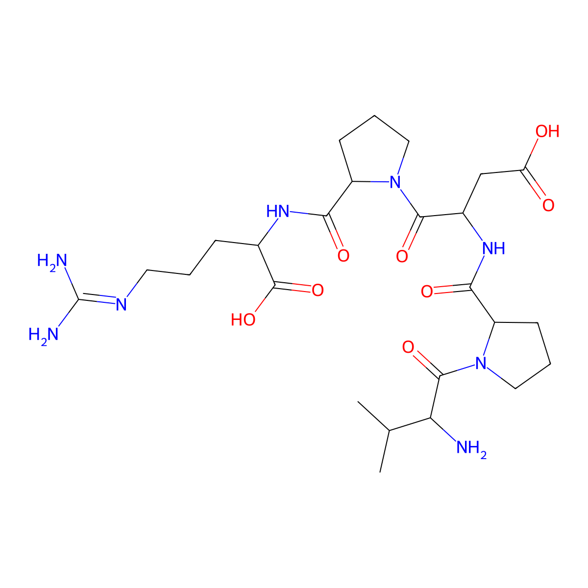 Valyl-prolyl-aspartyl-prolyl-arginine molecular structure, CAS 117137-85-6