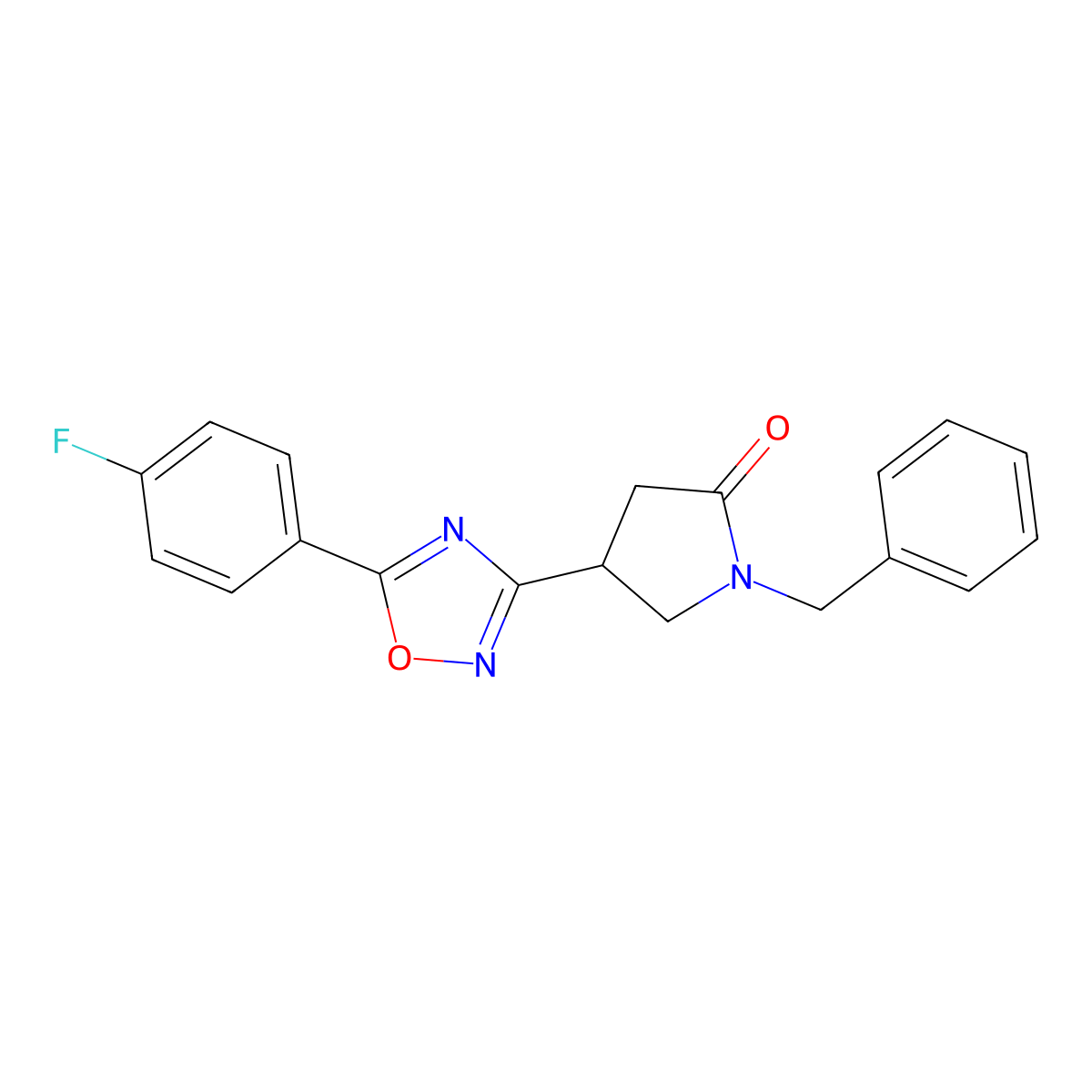 1-Benzyl-4-[5-(4-fluorophenyl)-1,2,4-oxadiazol-3-yl]pyrrolidin-2-one molecular structure, CAS 1171371-22-4
