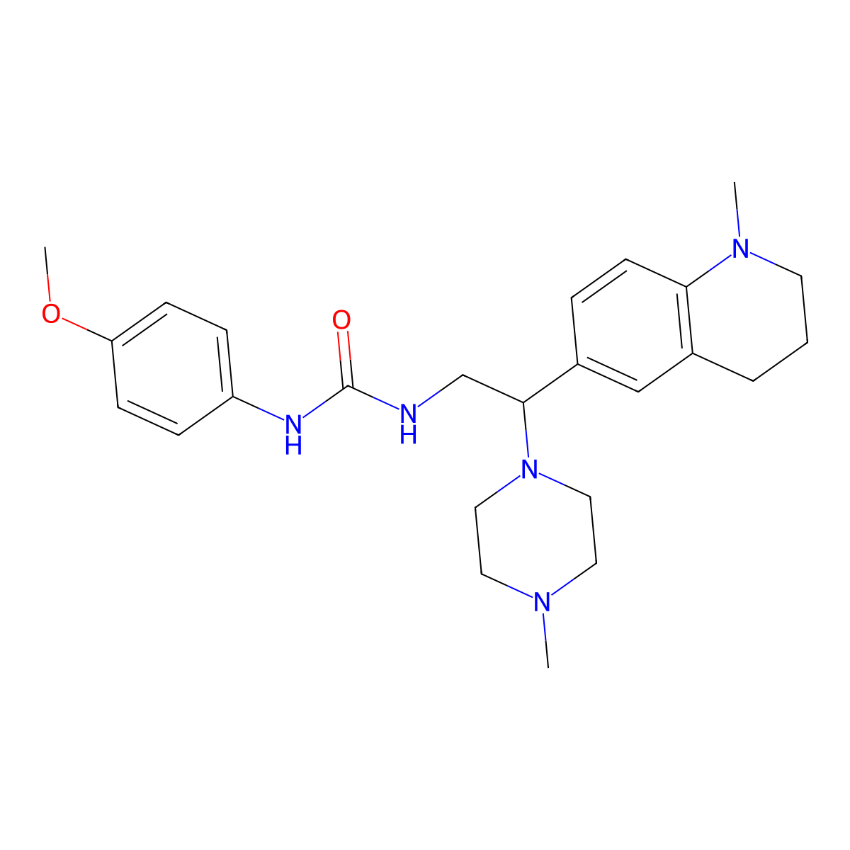 1-(4-Methoxyphenyl)-3-[2-(1-methyl-1,2,3,4-tetrahydroquinolin-6-yl)-2-(4-methylpiperazin-1-yl)ethyl]urea molecular structure, CAS 1171371-80-4