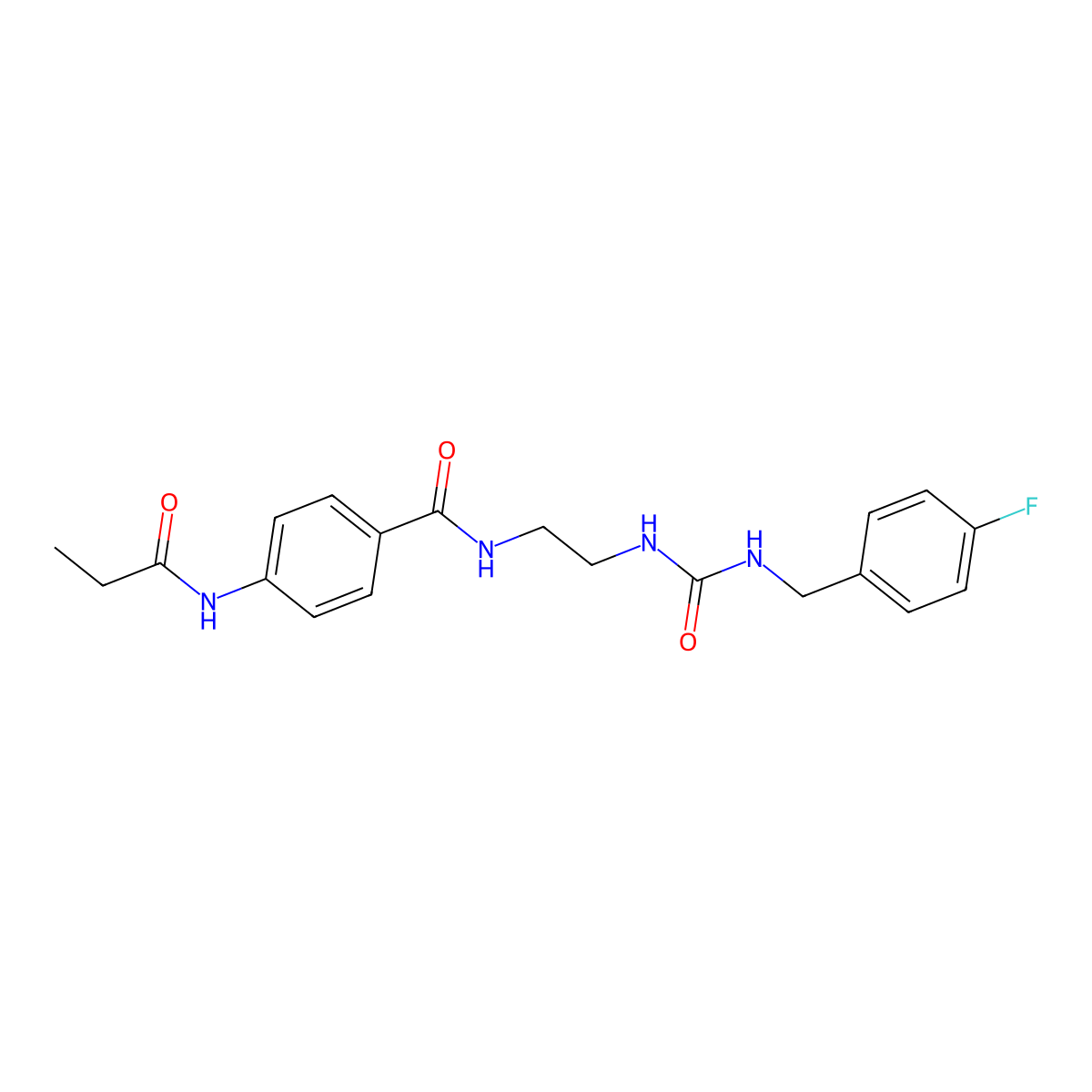 N-(2-(3-(4-fluorobenzyl)ureido)ethyl)-4-propionamidobenzamide molecular structure, CAS 1171374-17-6