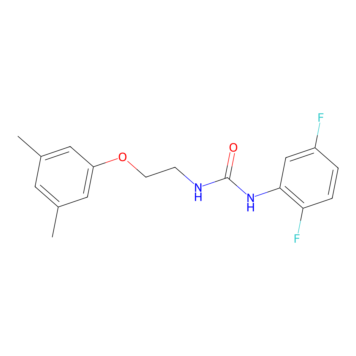 1-(2,5-Difluorophenyl)-3-(2-(3,5-dimethylphenoxy)ethyl)urea molecular structure, CAS 1171374-81-4