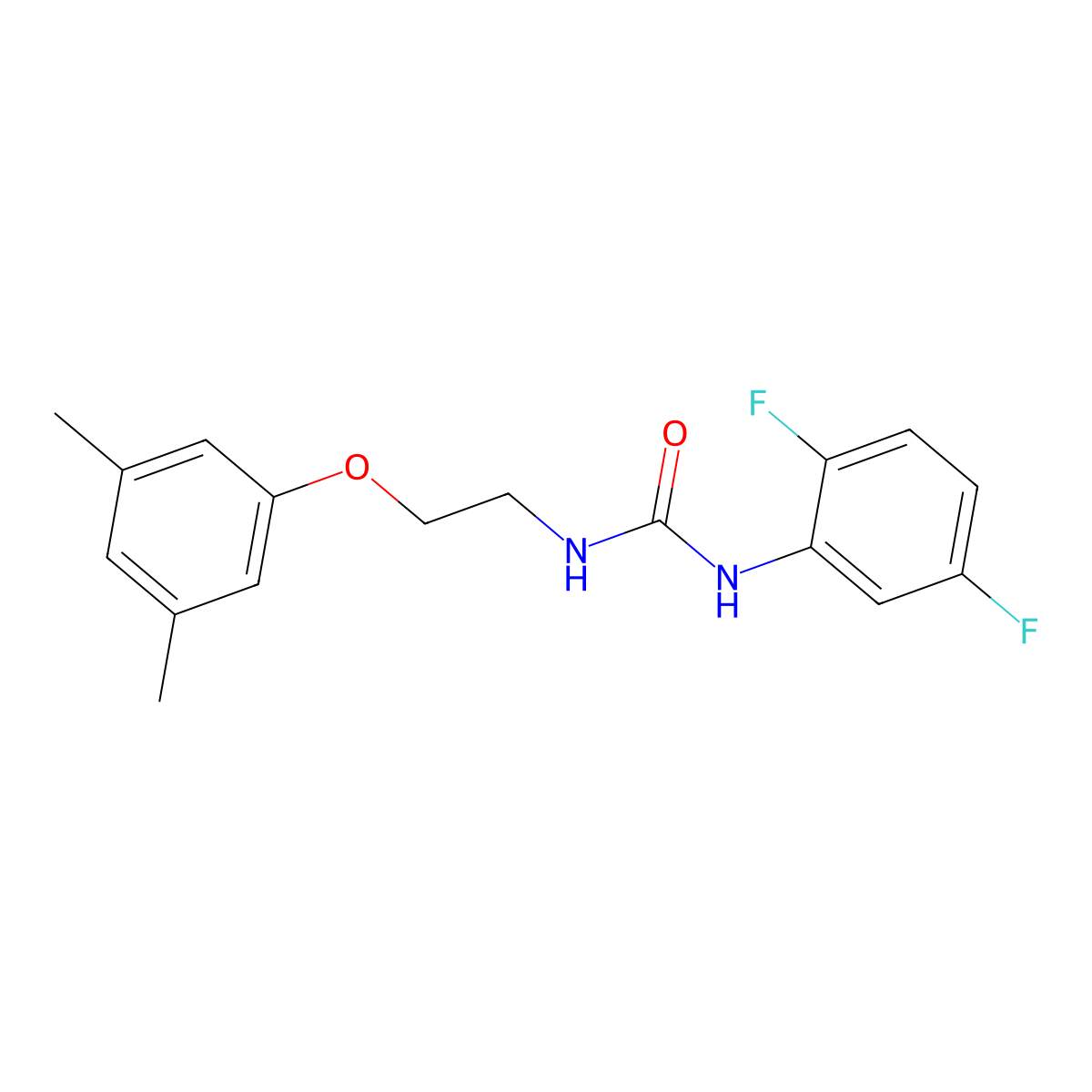 1-(2,5-Difluorophenyl)-3-(2-(3,5-dimethylphenoxy)ethyl)urea molecular structure, CAS 1171374-81-4