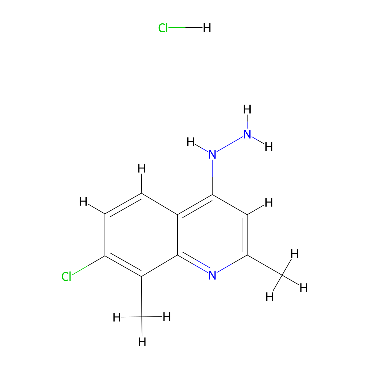 7-Chloro-2,8-dimethyl-4-hydrazinoquinoline hydrochloride molecular structure, CAS 1171376-80-9