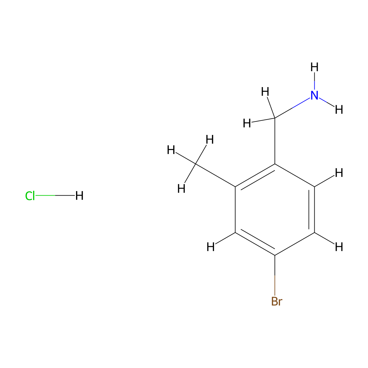 (4-Bromo-2-methylphenyl)methanamine hydrochloride molecular structure, CAS 1171381-49-9