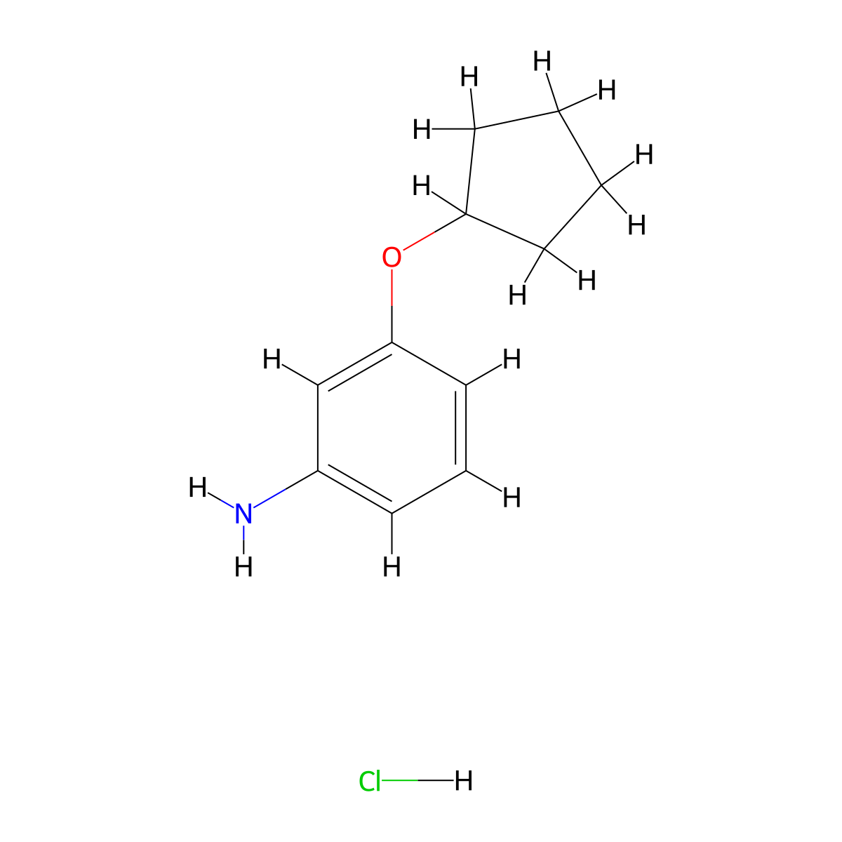 3-(Cyclopentyloxy)aniline hydrochloride molecular structure, CAS 1171382-53-8