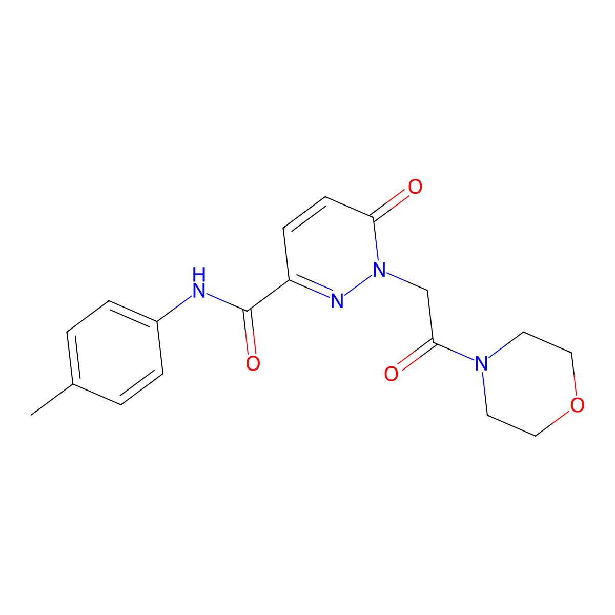 N-(4-methylphenyl)-1-[2-(morpholin-4-yl)-2-oxoethyl]-6-oxo-1,6-dihydropyridazine-3-carboxamide molecular structure, CAS 1171384-08-9