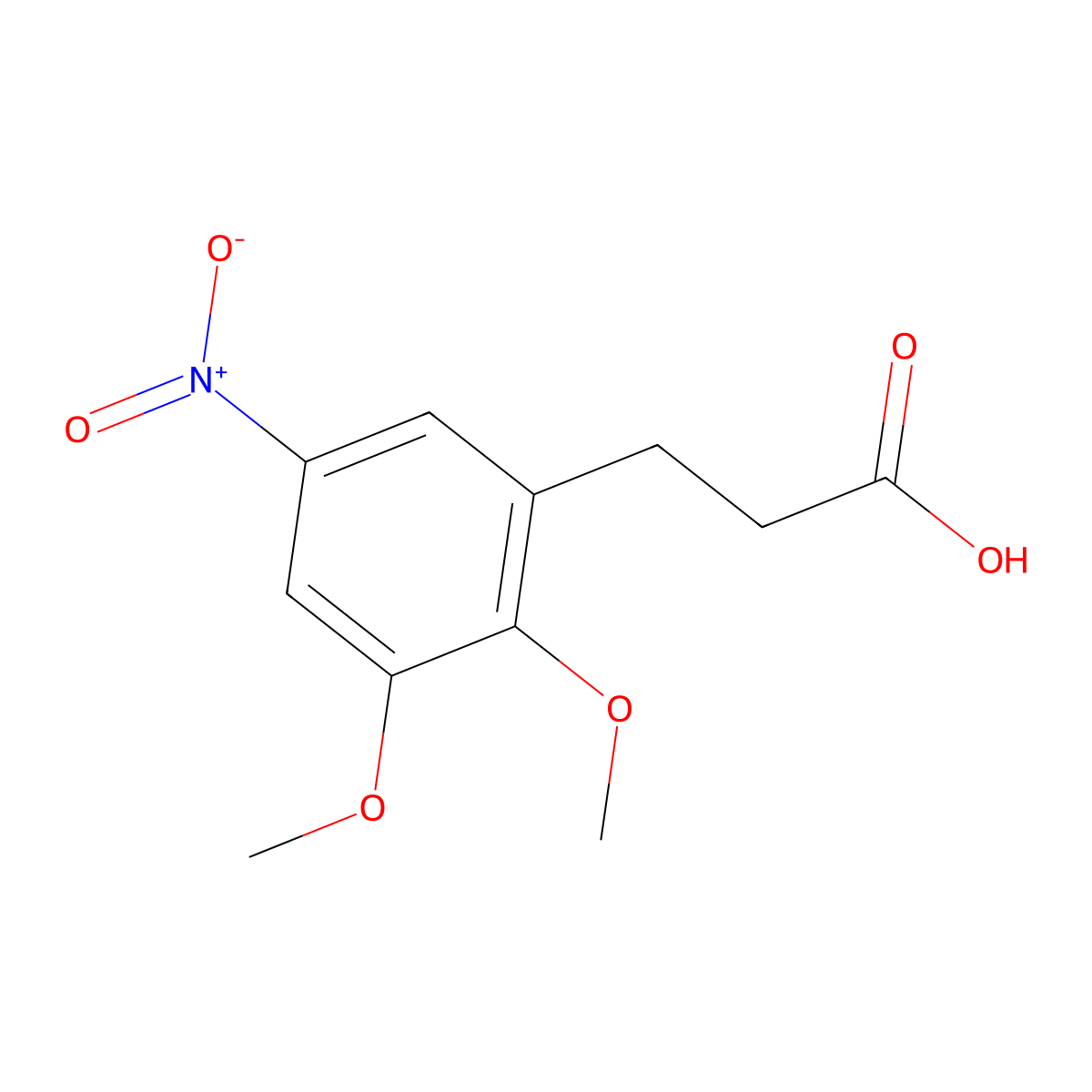 3-(2,3-Dimethoxy-5-nitrophenyl)propanoic acid molecular structure, CAS 1171393-07-9