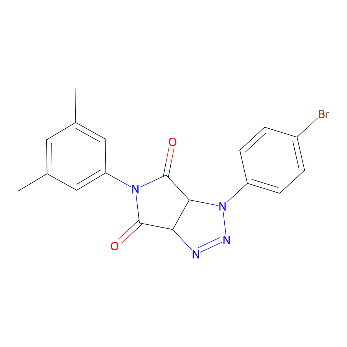 1-(4-bromophenyl)-5-(3,5-dimethylphenyl)-1,6a-dihydropyrrolo[3,4-d][1,2,3]triazole-4,6(3aH,5H)-dione molecular structure, CAS 1171394-84-5