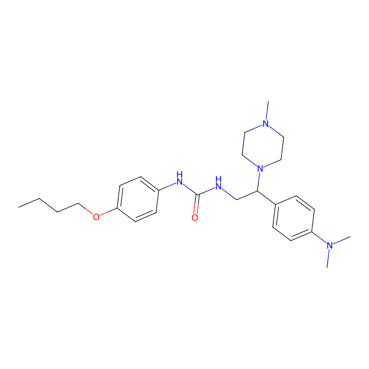 1-(4-Butoxyphenyl)-3-{2-[4-(dimethylamino)phenyl]-2-(4-methylpiperazin-1-yl)ethyl}urea molecular structure, CAS 1171397-75-3