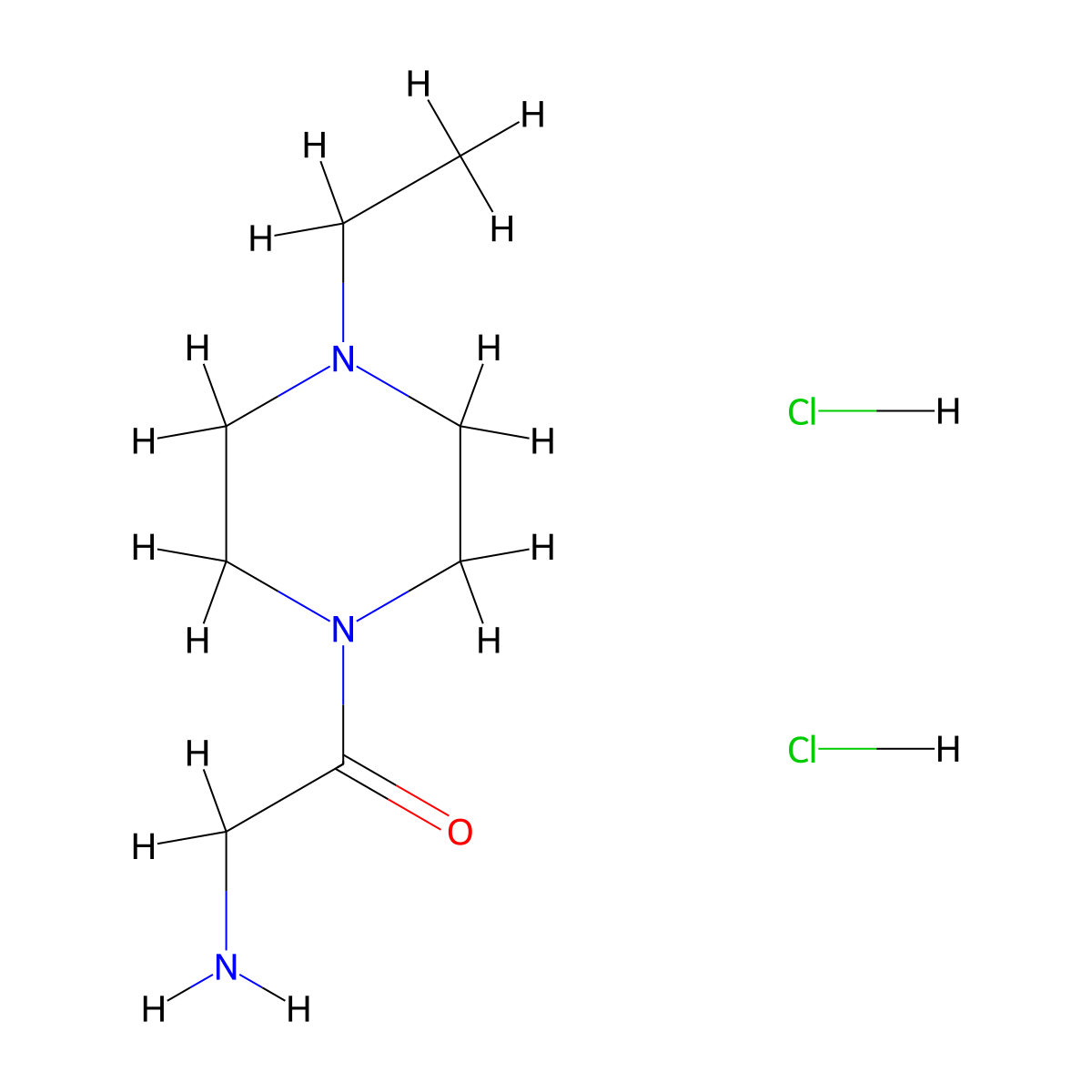 2-Amino-1-(4-ethylpiperazin-1-yl)ethan-1-one dihydrochloride molecular structure, CAS 1171397-91-3
