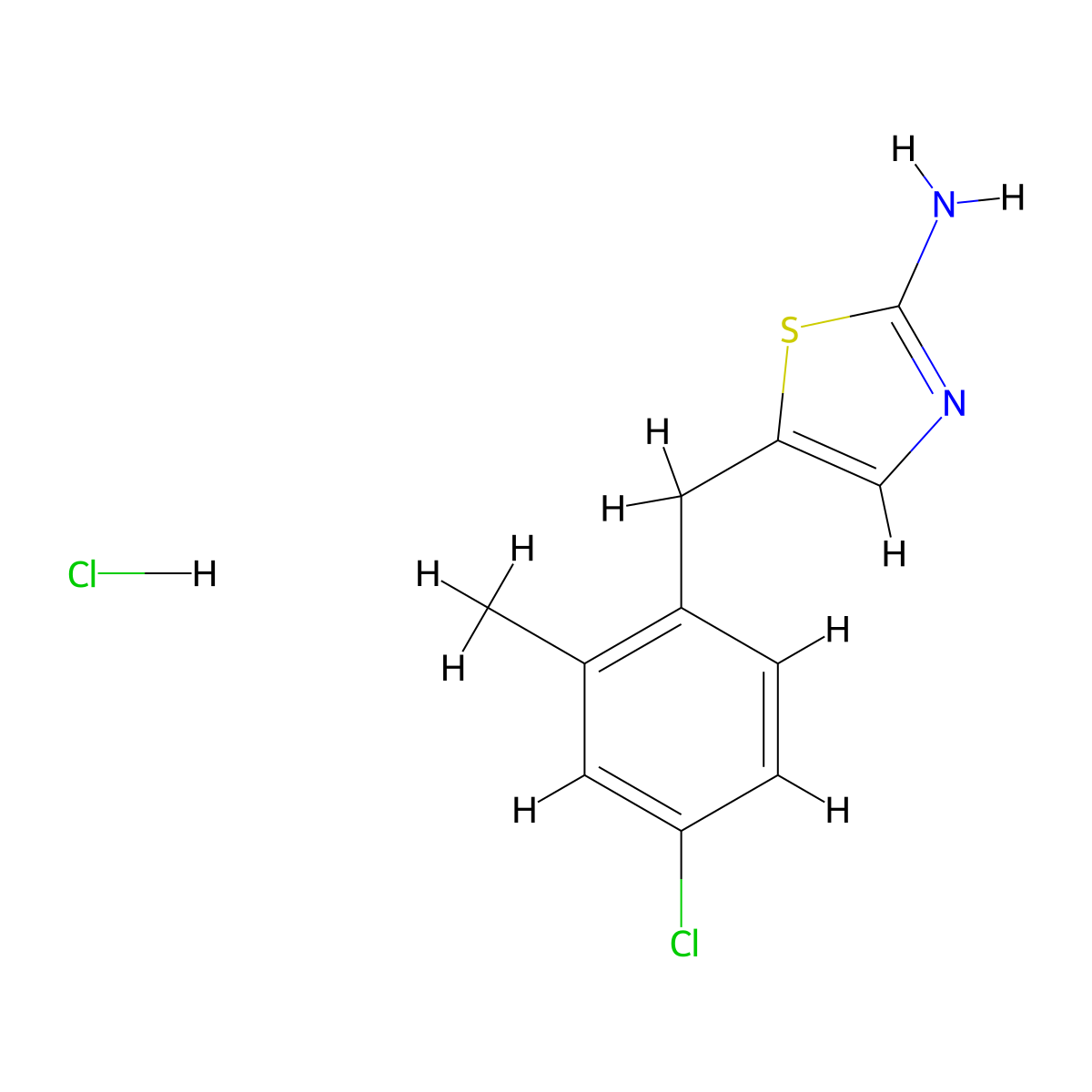 5-[(4-Chloro-2-methylphenyl)methyl]-1,3-thiazol-2-amine hydrochloride molecular structure, CAS 1171404-83-3