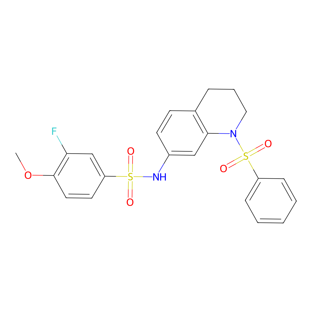 3-fluoro-4-methoxy-N-(1-(phenylsulfonyl)-1,2,3,4-tetrahydroquinolin-7-yl)benzenesulfonamide molecular structure, CAS 1171405-45-0