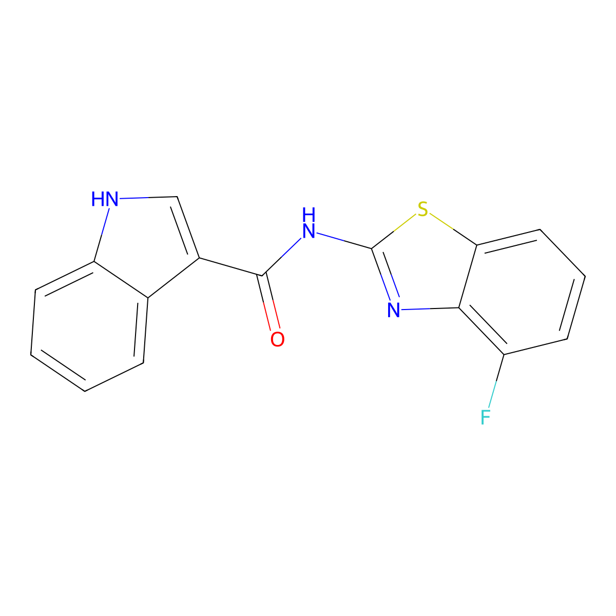 N-(4-fluoro-1,3-benzothiazol-2-yl)-1H-indole-3-carboxamide molecular structure, CAS 1171406-76-0