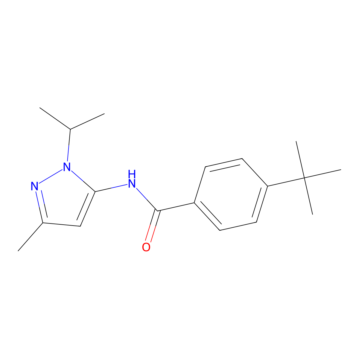 4-(tert-butyl)-N-(1-isopropyl-3-methyl-1H-pyrazol-5-yl)benzamide molecular structure, CAS 1171407-00-3