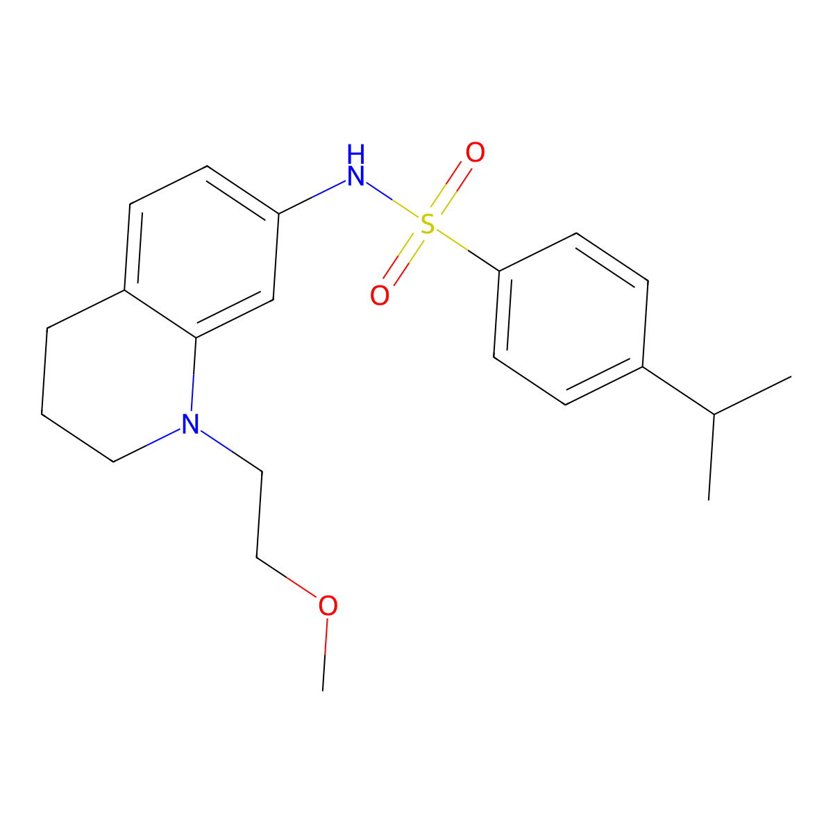 4-isopropyl-N-(1-(2-methoxyethyl)-1,2,3,4-tetrahydroquinolin-7-yl)benzenesulfonamide molecular structure, CAS 1171408-76-6