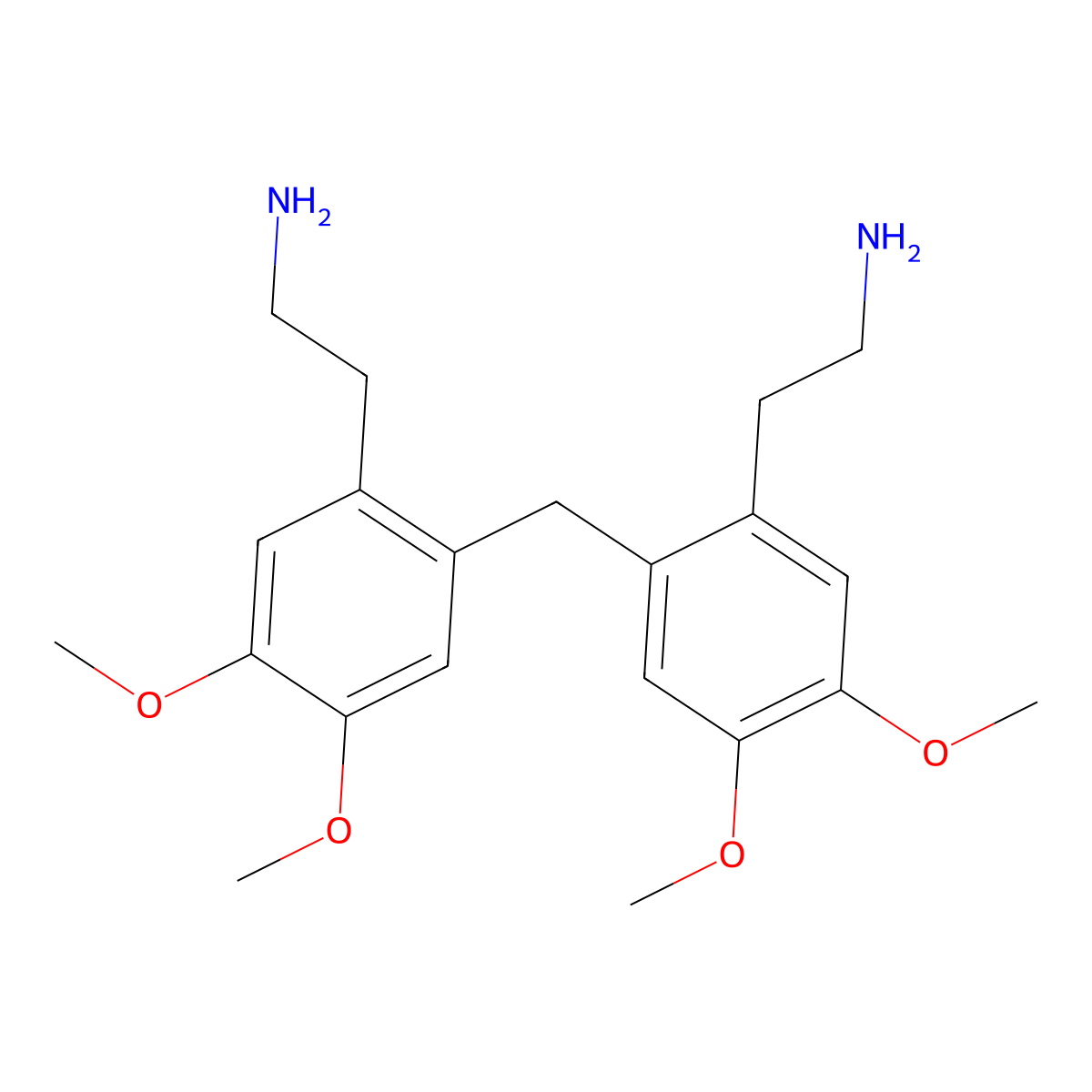 2-(2-{[2-(2-Aminoethyl)-4,5-dimethoxyphenyl]methyl}-4,5-dimethoxyphenyl)ethan-1-amine molecular structure, CAS 1171409-61-2