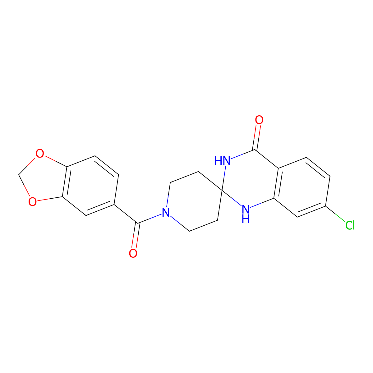 1'-(1,3-Benzodioxole-5-carbonyl)-7-chlorospiro[1,3-dihydroquinazoline-2,4'-piperidine]-4-one molecular structure, CAS 1171412-36-4