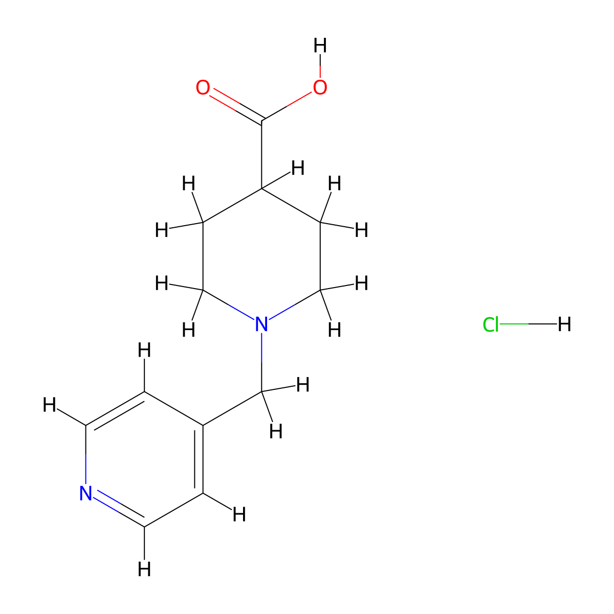1-(Pyridin-4-ylmethyl)piperidine-4-carboxylic acid hydrochloride molecular structure, CAS 1171413-31-2